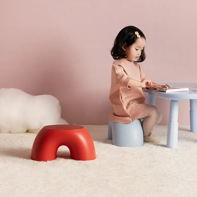 K-star Rainbow Stool Simple Lightweight Circular Small Stool Home Rounded Children's Stool Anti Slip Shoe Changing Stool 2024