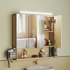 VASAGLE Mirror Cabinet Bathroom with Lighting Cable