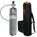 TUXING 4500Psi 300Bar 3L Carbon Fiber Cylinder with High Pressure Charging Regulator Valve Protective Carrier Bag M18*1.5