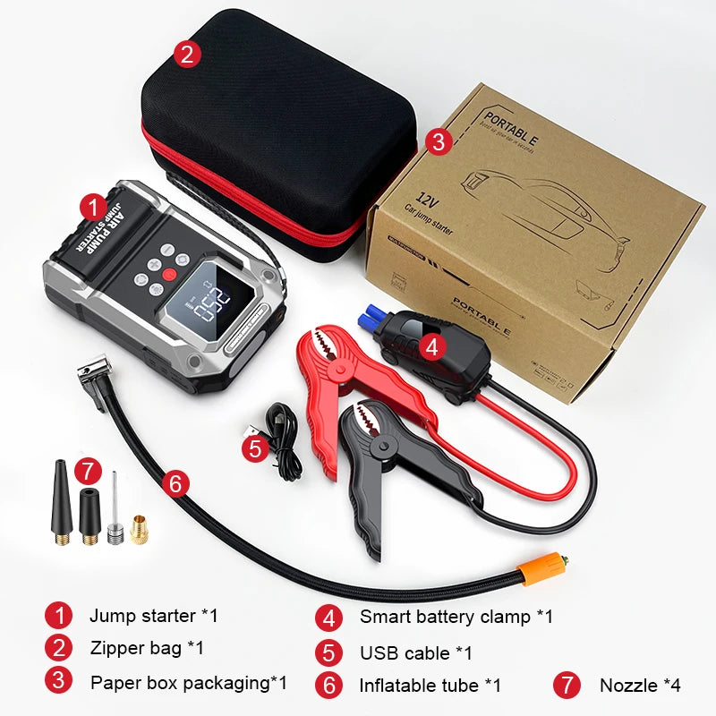 Car Jump Starter 4000A/7000A 15800mAh/26800mAh Car Battery Auto Battery Booster Starting Device for Petrol Diesel Powerbank