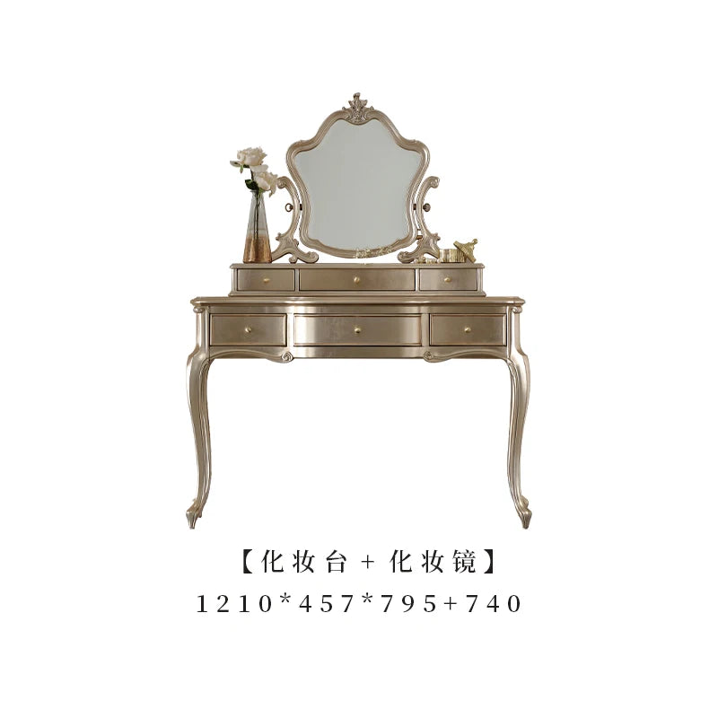 Bedroom Drawers Dressing Table Mirror Set European Princess Dressers Storage Organizer Home Coiffeuse De Chambre Furniture Home