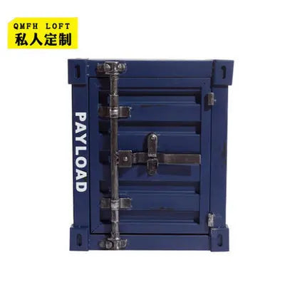 K-STAR Retro Theme Sofa Bedside Table Bedside Table Tin Metal Cabinet Home Creative Storage Office Cabinet Safe