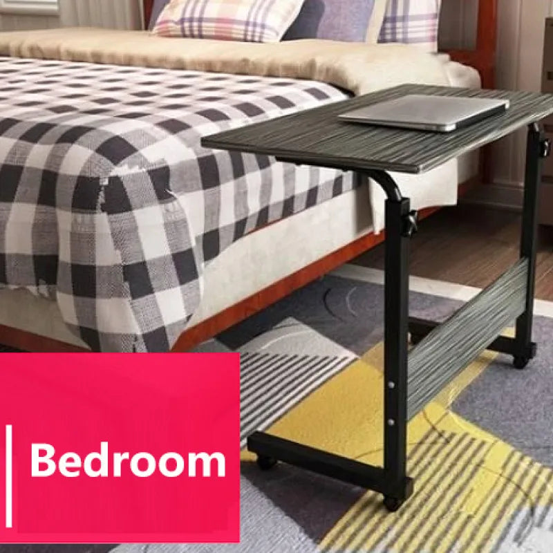 Movable Bedside Computer Desk Adjustable Bed Table with Lift Function Portable Home Desk Laptop Use Bedside Nightstand Bedroom