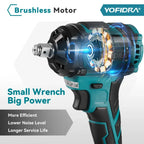 1000N.M Torque Brushless Electric Impact Wrench 1/2 inch Cordless Wrench Power Tool For Makita 18V Battery Pin
