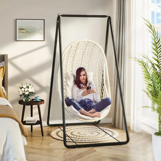 A-Shaped Metal Hammock Chair Stand - Heavy Duty, Anti-Deform Swing Seat Rack (Stand Only) | AlluCanFind