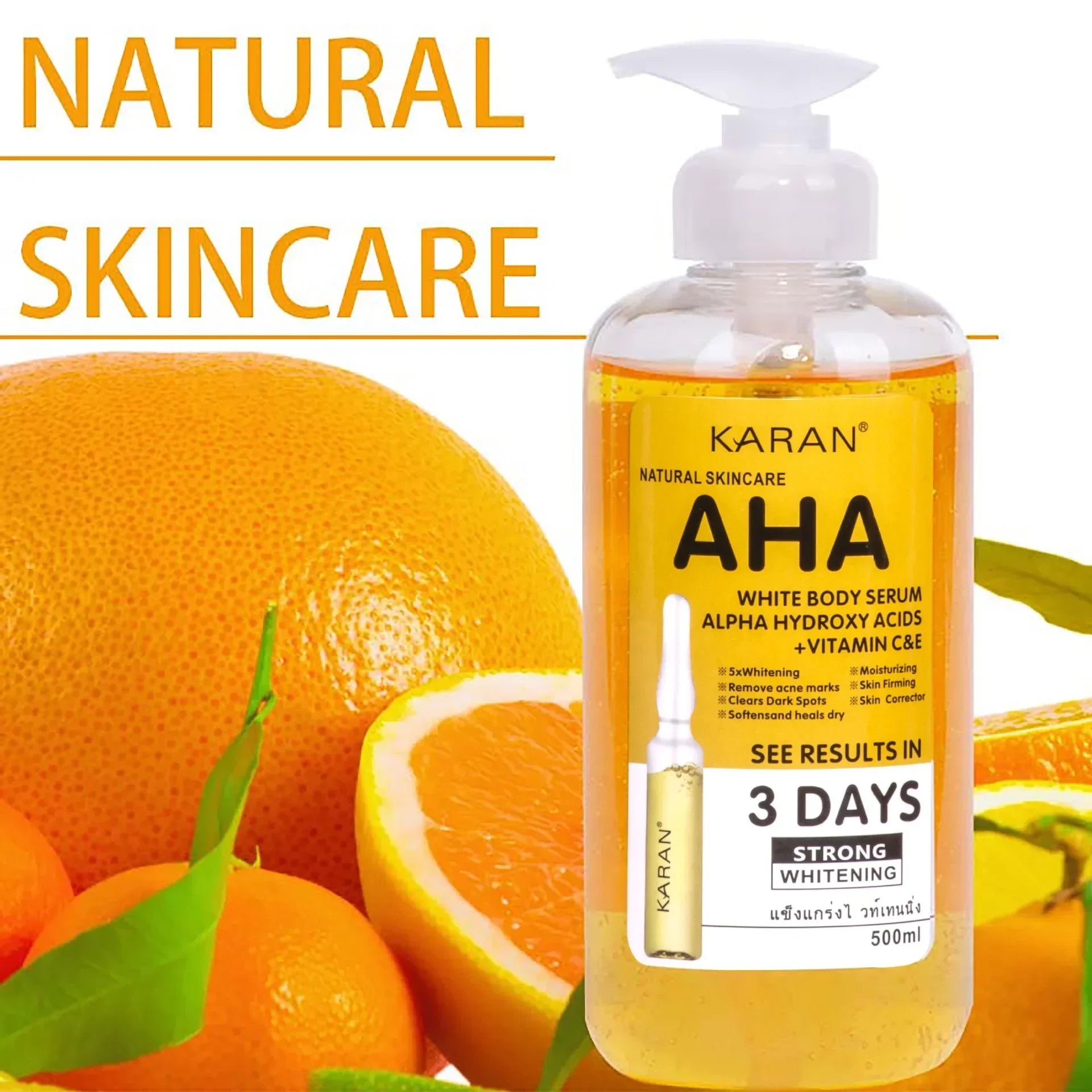 500ml Vitamin C&VE Face Serum VC Fruit Acid Brightening Repair Anti-aging Body Essence Alpha Hydroxy Acids (AHA) Essence