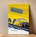 1p,Ayrton Senna Monaco 1987 Race F1 Metal Poster - Collectable Sign - Size:8x12inch