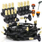 10/20/30M Garden 1/4" Hose Brass Nozzle Atomize Spray System for Summer Balcony Greenhouse Lawn Misting Cooling Irrigation Kit