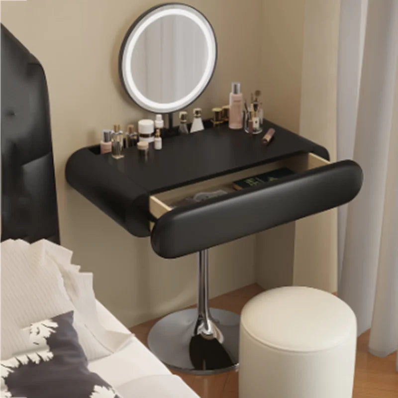 Woman Small Storage Vanity Table Mirror Black Nordic Chair Girl Makeup Desk Dressers Bedroom Drawers Light Coiffeuse Furniture