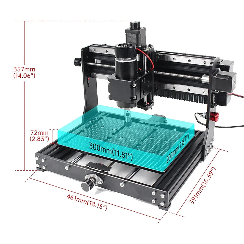 500W 3020 plus CNC Wood Router Laser Engraving Milling Cutting Machine GBRL Control 220V High Precision