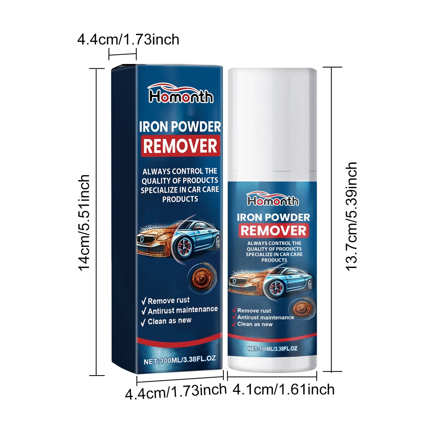 Homonth Iron Powder Remover 100ml Eco-friendly Remove Rust Sustainable Polishing Anti-rust Maintenance Spray
