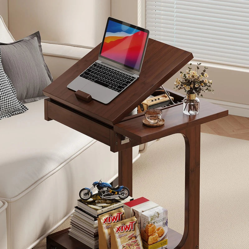 Minimalist Mobile Bedside Table Multifunctional Sofa Side Table with Storage for Balcony Tables Home Living Room Furniture