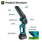 NEWBENY 8 Inch Brushless Electric Chainsaw with Oil Cordless Garden Pruning Chainsaw Woodworking Tool For Makita 18V Battery Pin