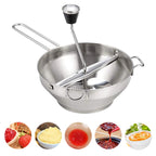 Stainless Rotary Food Mill Multifunctional Jams Mill with 3 Milling Discs Durable Manual Food Grinder Food Vegetable Mill Mud