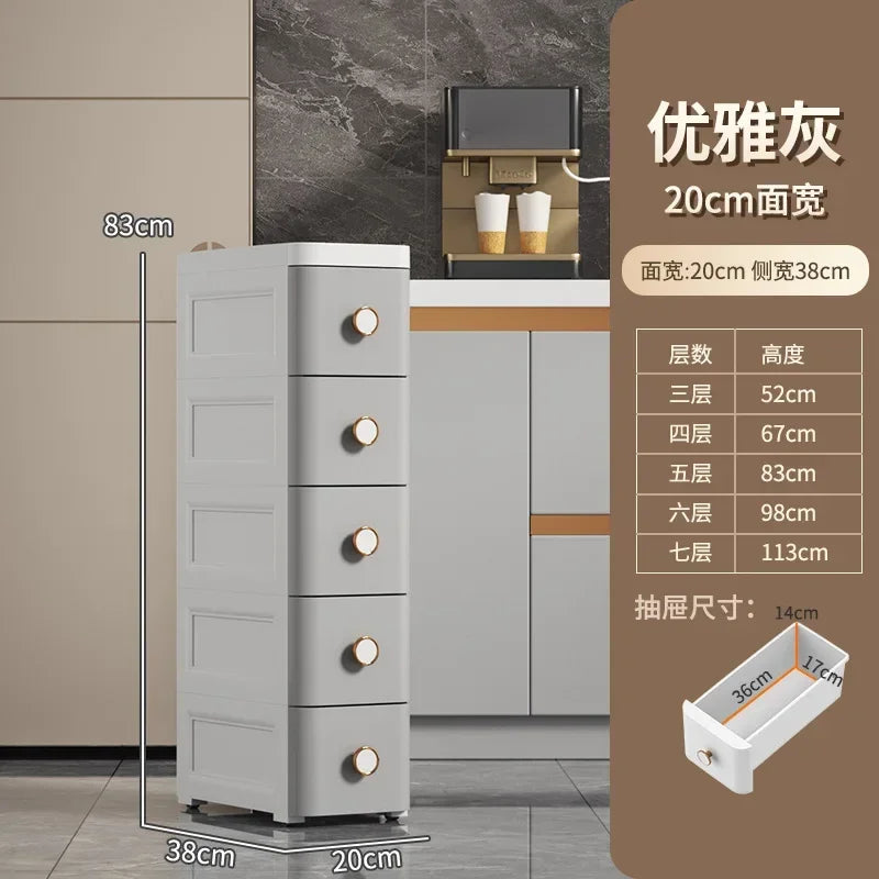 Modern Plastic Cabinet for Bedside Drawer Type Narrow Side Bathroom Cabinet Creative Cabinets for Laundry Room