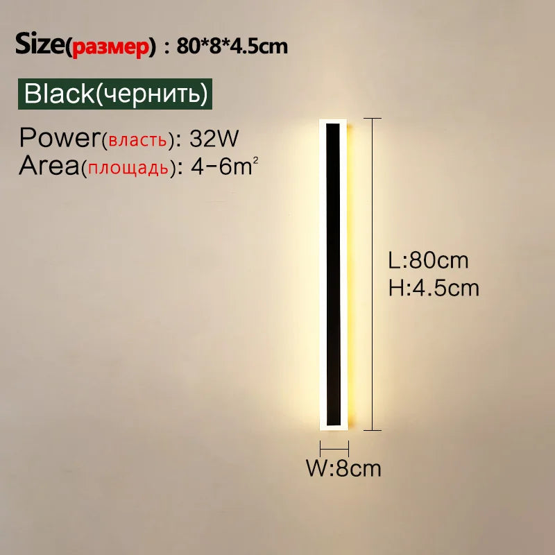 Outdoor LED Wall Lamp - Long, IP65 Waterproof, for Garden, Balcony, Entrance, Staircase | AlluCanFind