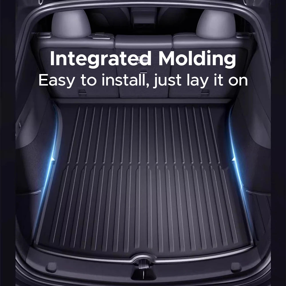 For Tesla Model Y 2020-2024 Front and Back Trunk Mat TPE Carpet Waterproof Weather-resistant Pads Up and Down Layer Mats