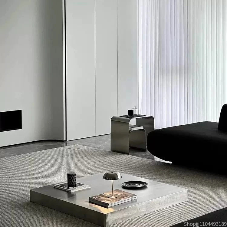 Bedside Table Minimalist Stainless Steel Cabinet Table Several Integrated Molding Storage Cabinets End Table Furniture