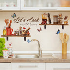 Kitchen Supplies Pattern Wall Sticker Kitchen Restaurant Background Decoration Mural Room Decor Self-adhesive Wallpaper Decals