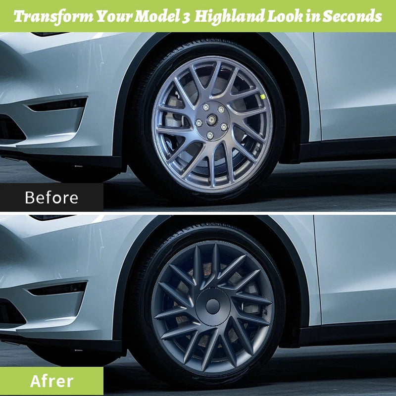 4PCS HubCap for Tesla Model3 Highland 18 Inch Sporty Style Performance Wheel Cap Automobile Full Rim Cover Accessories 2023-2025