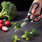 Stainless steel kitchen scissors with multi-functional chicken bone cutter are suitable for cooking, baking and meal preparation