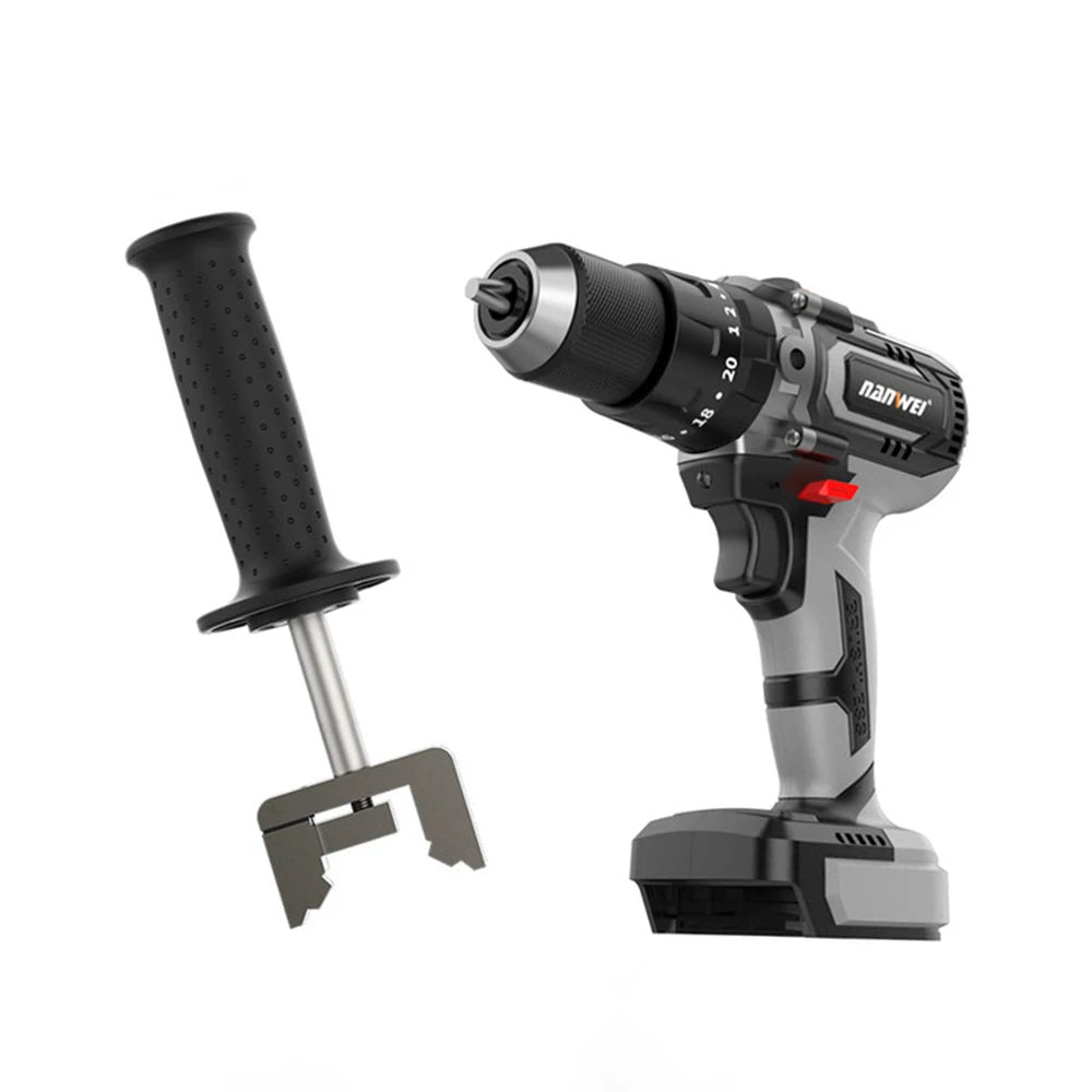 Brushless Cordless Impact Drill NANWEI Cordless 21v 13mm Ice Drill Power Tool 150NM High Torque