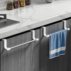 1pcs Wall-Mounted Kitchen Cabinet Towel Rack - Space-Saving Dishcloth Holder For Home And Bathroom No Drilling Require