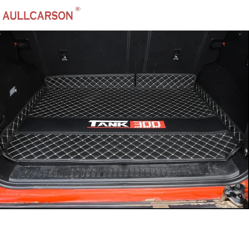 For GWM Tank 300 2023 2024 Custom Trunk Mats Leather Durable Cargo Liner Boot Carpets Interior Cover Car Accessories
