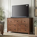 Farmhouse 7 Drawers Tv Stand, Wood Rustic, Storage Dressers Organizer for Bedroom, Living Room,Hallway, Light Rustic Oak