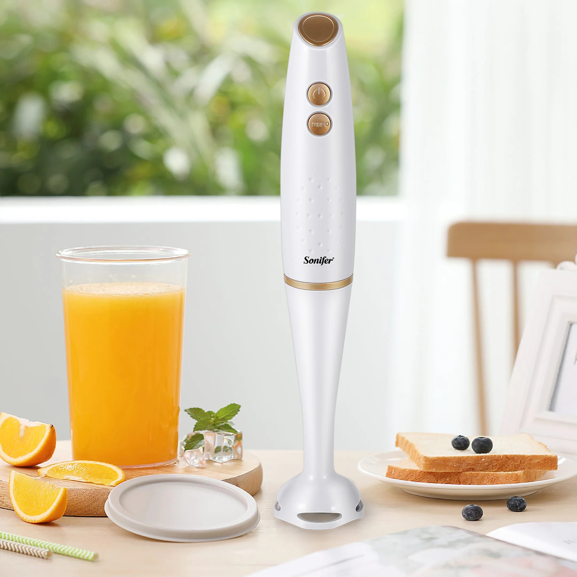 "Sonifer Hand Blender SF-8103 .2 speeds .Fashionable appearance .High-power motor .Efficient, fast and convenient