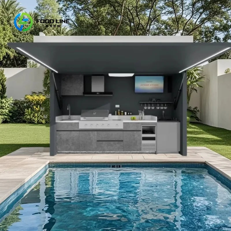 Customized Wholesale Stainless Steel Outdoor Kitchen Gas Grill Kitchen Cabinet and BBQ Grill