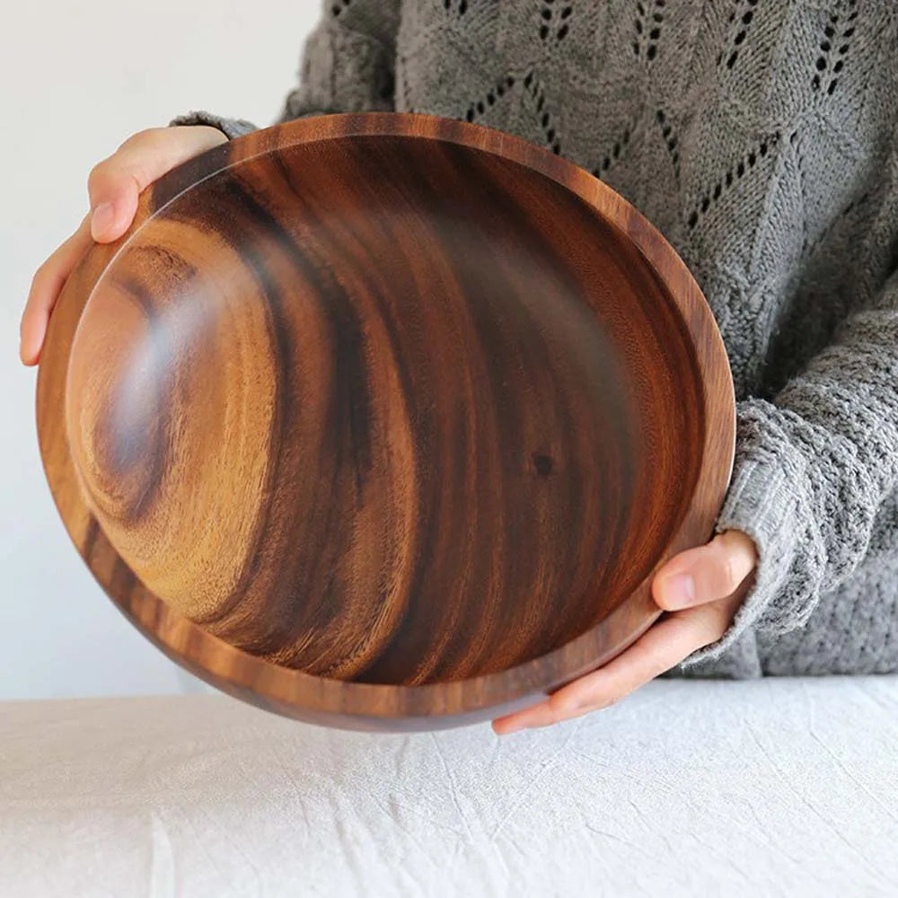 Creative Japanese style Wooden Household Kitchen Utensils for Noodles Rice Soup Salad Bowl Tableware Wooden Bowl Ramen Bowls
