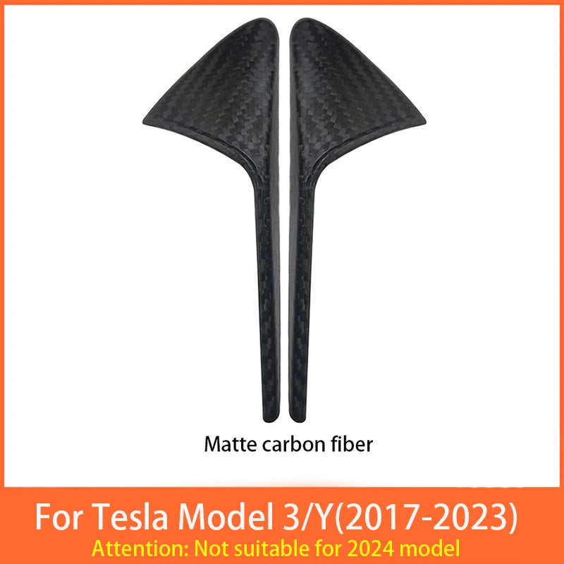 100% Real Carbon Fiber Side Camera Cover For Tesla Model Y Juniper 2025  Model 3 2017-2025 Leaf Board Sticker Accessories