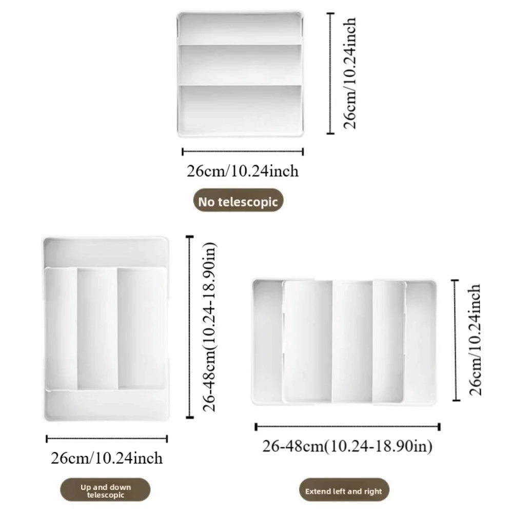 Scalable Cabinet Storage Drawer Compartment Storage Box Stationery Container PET Plastic Decoration Hidden Drawer Kitchen