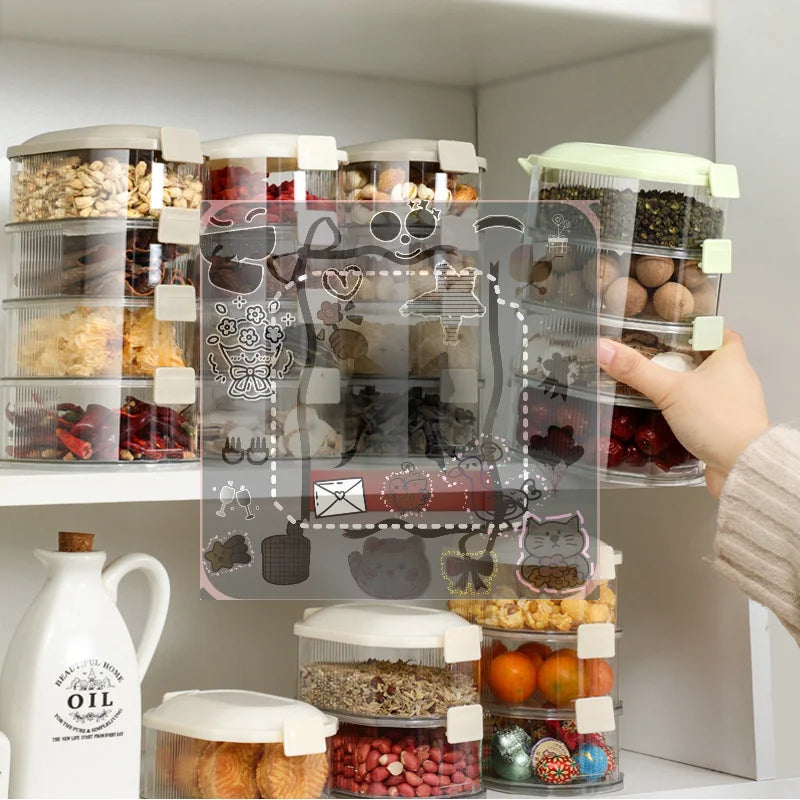 Kitchen Spice Storage Box Onion Ginger Garlic Fresh-keeping Box Multi-layer Food Sealing Moisture-proof Packaging Tank Household