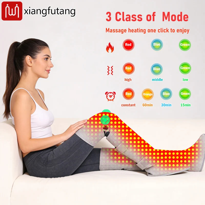 Portable Red Light Heating Long Leg Boots  Leg Vibration Massage Relieves Joint Rheumatic Pain Numbness Chronic Cold LegSyndrome