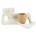 Relaxing Person Holding Pot Planter with Drainage Hole Kinky Planter Ornament Penis Body Vase Decor for Succulents Cactus