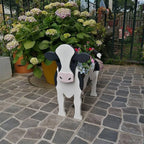Cow Shaped Planter Garden Flower Pot Animal Statue Sculpture Decor Garden Decoration Flowerpot Planter Storage Containers Gifts