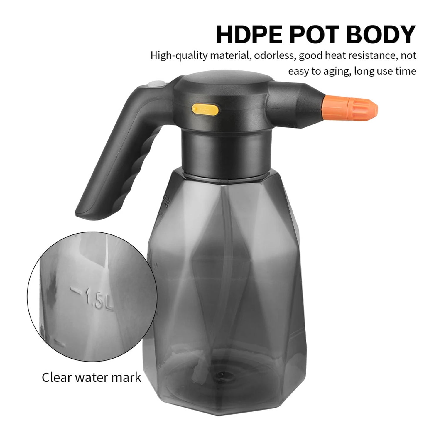 2L Rechargeable Handheld Sprinkler Electric Sprayer Watering Can Atomizing Watering Bottle Water Sprayer Garden Plants Sprayer