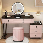Modern Dressing Table with Smart Wireless Charging Luxury Bedroom Multifunctional Makeup Table with Chair Sound Cloud Led Mirror