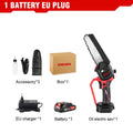 6Inch Electric Chainsaw 20000RPM Rechargeable Portable Pruning Saw Branch Pruner Shears Garden Power Tool for 21V 18V Battery