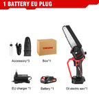 6Inch Electric Chainsaw 20000RPM Rechargeable Portable Pruning Saw Branch Pruner Shears Garden Power Tool for 21V 18V Battery