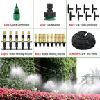 10-30M Outdoor Misting Cooling System 4/7PVC Garden Irrigation Watering Adjustable 1/4'' Brass Atomizer Nozzles Micro Sprinklers