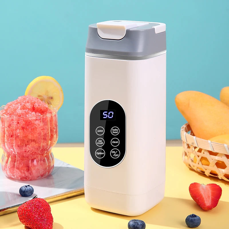 420ML Portable Juicer Blender 12 Blades Mini Juice Mixer Fruit Extractor Juice Maker Auto-Clean, Ice Crush & Ice storage cup