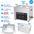 Ultrasonic Cleaner 1L 2L 3L 6L 10L 22L 30L Ultrasonic Bath EU UK Plug Portable Heated 600W Cleaning Washing Ultrasound Machine