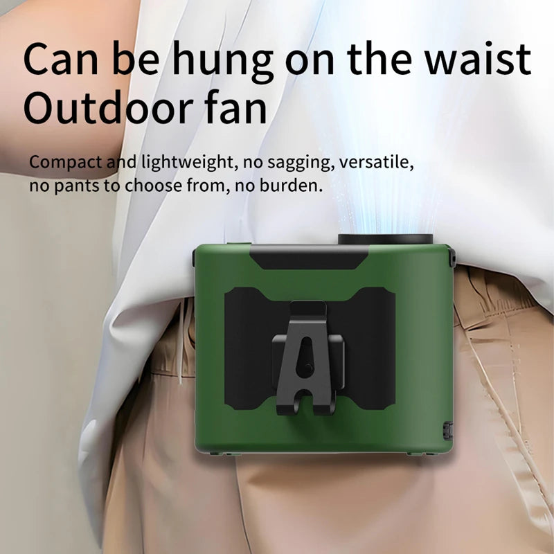 20000mAh Portable Waist Fan Outdoor Hanging Neck Fan with Power Bank 5