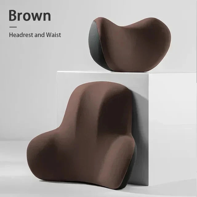 Car Neck Headrest Pillow Memory Foam Waist Cushion Lumbar Support Backrest Cars Vehicle Supplies Travel Neck Cushion Protection