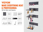 SucceBuy Garage Tool Organizer Wall Mount Yard Garden Heavy Duty Storage Rack W/ Adjustable Hook Rails for Shovels Trimmers Hose