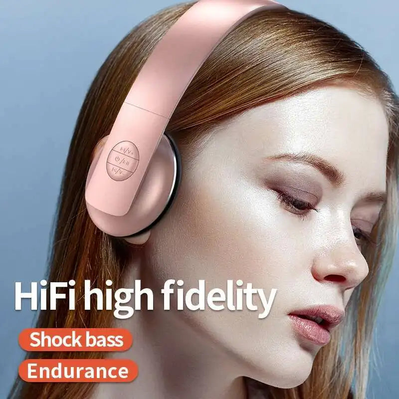 New Retro Bluetooth Wireless Over-Ear Headphones Foldable Lightweight Noise Reduction Vintage Fashion Headset For Students Gifts