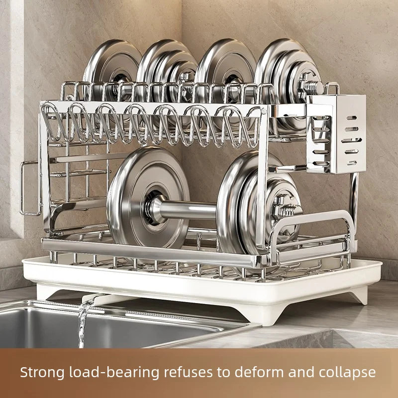 stainless steel kitchen storage rack, bowl and plate storage box, draining rack, multifunctional home storage rack for bowls